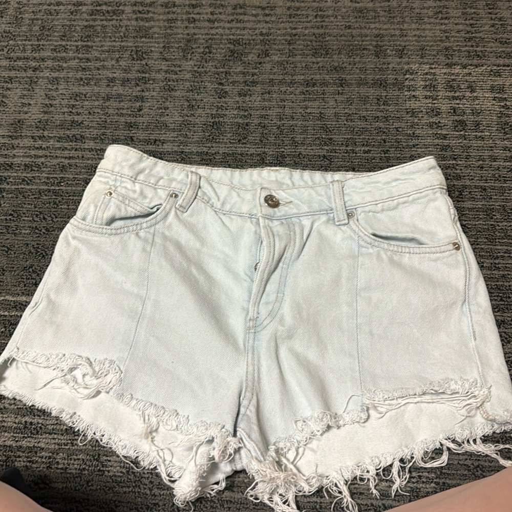 Light blue H&M high waisted jean shorts